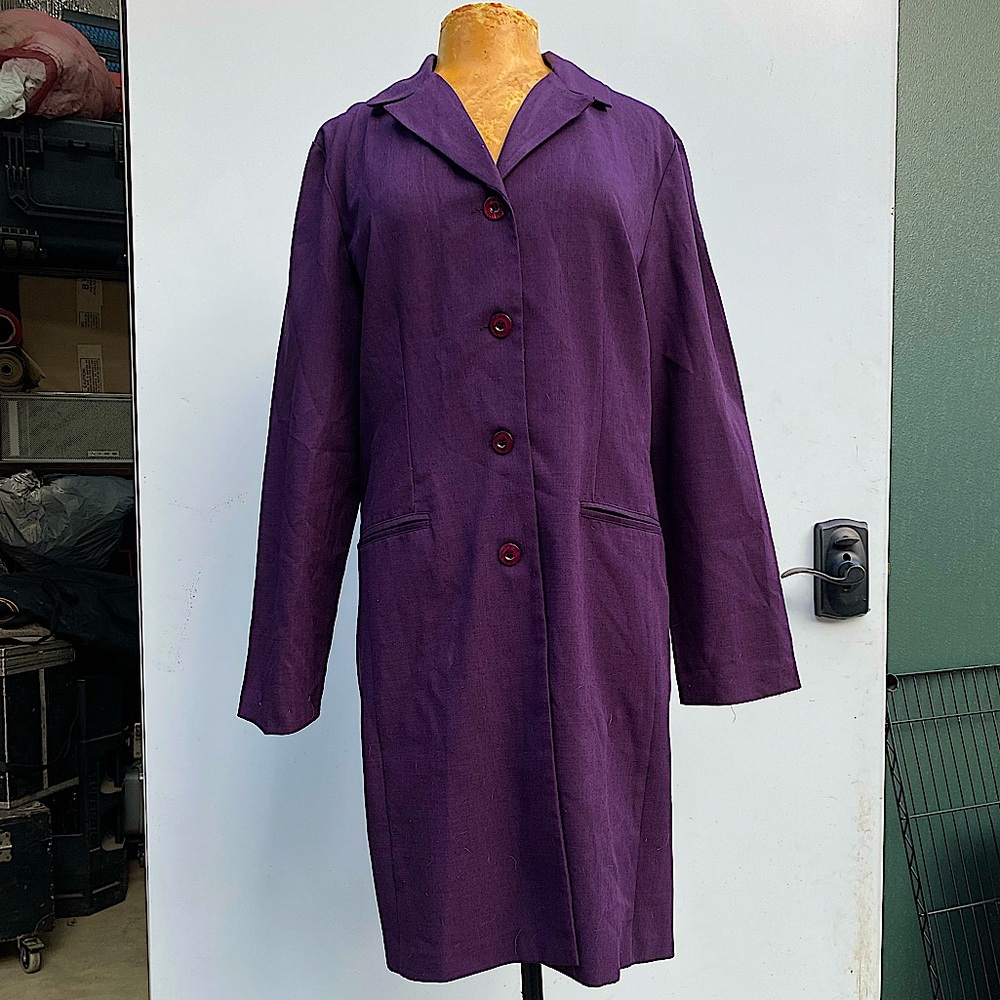 Sag Harbor Dress Purple Vintage Botton Up Size 14